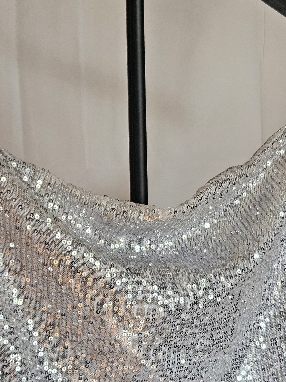 Bluesteel Silver Sequin Cowl Neck Mini Dress Size P / XS Party Night Out Holiday - Picture 8 of 16